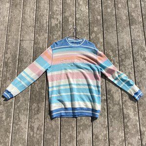 Palace Multicolored Striped Knit Long Sleeve "DEMANDO CREW MULTIBLUES"